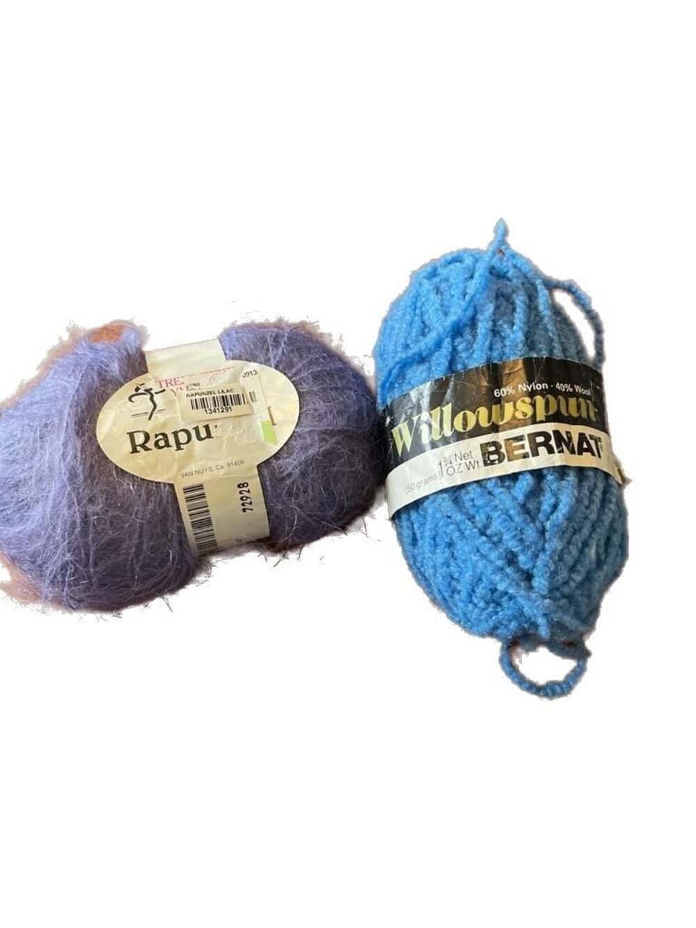 Small lot  of Fine yarn, Vintage Bernat Willowspun Blue and Trendsetter Rapunzel